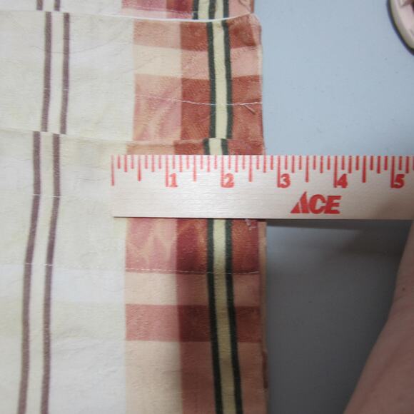 Vintage Valance Plaid Scalloped Window Treatments Kitchen Country Set 6 Handmade - Picture 7 of 10